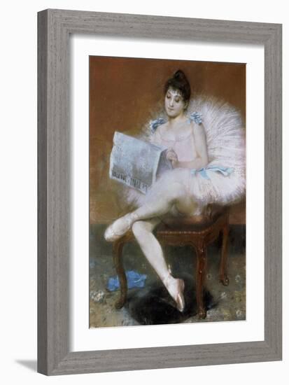 Sitting Ballet Dancer, 1890-Pierre Carrier-belleuse-Framed Giclee Print