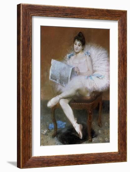 Sitting Ballet Dancer, 1890-Pierre Carrier-belleuse-Framed Giclee Print