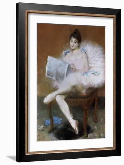 Sitting Ballet Dancer, 1890-Pierre Carrier-belleuse-Framed Giclee Print