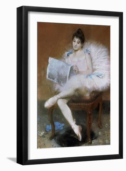 Sitting Ballet Dancer, 1890-Pierre Carrier-belleuse-Framed Giclee Print