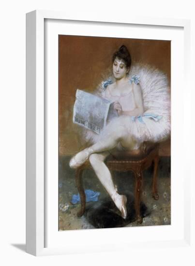 Sitting Ballet Dancer, 1890-Pierre Carrier-belleuse-Framed Giclee Print