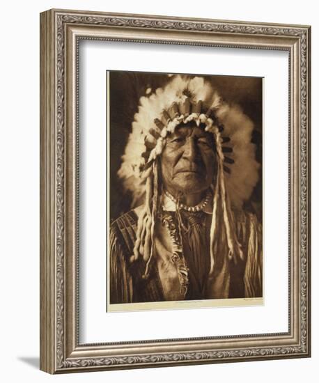 Sitting Bear - Arikara, 1908, Photogravure by John Andrew and Son (Photogravure)-Edward Sheriff Curtis-Framed Giclee Print