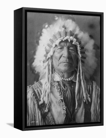 Sitting Bear, Arikara Native American Man Curtis Photograph-Lantern Press-Framed Stretched Canvas