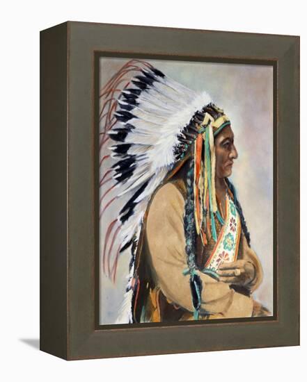 Sitting Bull (1834-1890)-null-Framed Premier Image Canvas