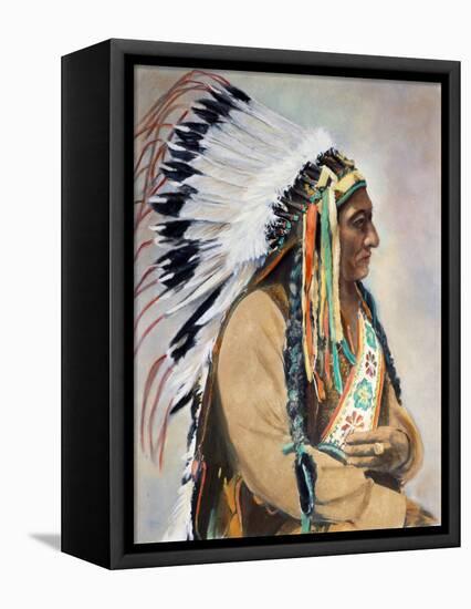 Sitting Bull (1834-1890)-null-Framed Premier Image Canvas