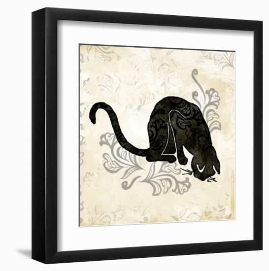 Sitting Burlap Cat-Alan Hopfensperger-Framed Art Print