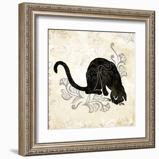 Sitting Burlap Cat-Alan Hopfensperger-Framed Art Print