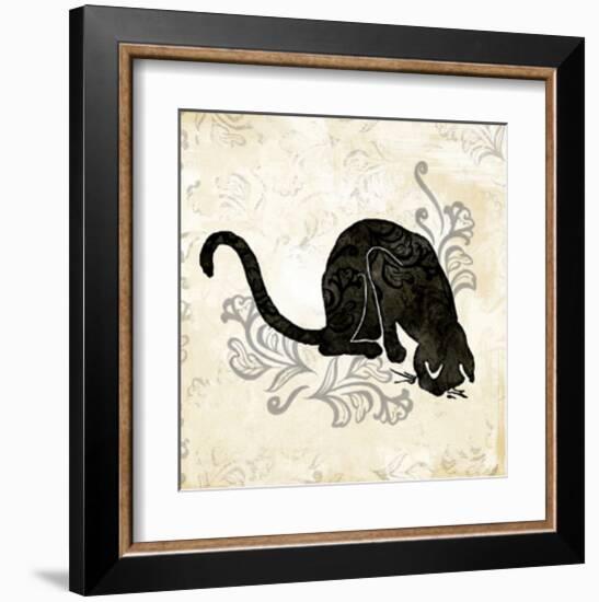 Sitting Burlap Cat-Alan Hopfensperger-Framed Art Print