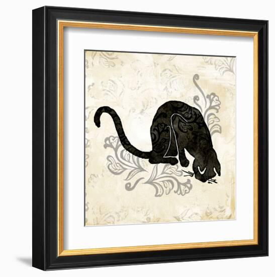 Sitting Burlap Cat-Alan Hopfensperger-Framed Art Print