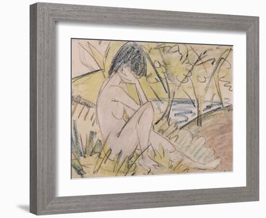 Sitting by the Lake-Otto Mueller-Framed Giclee Print