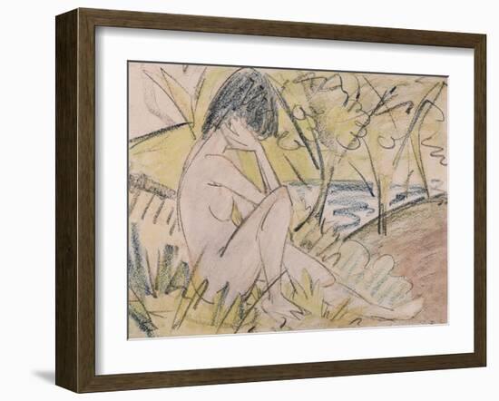 Sitting by the Lake-Otto Mueller-Framed Giclee Print