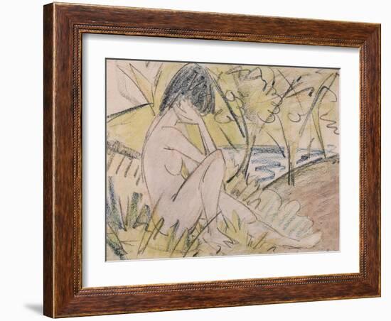 Sitting by the Lake-Otto Mueller-Framed Giclee Print