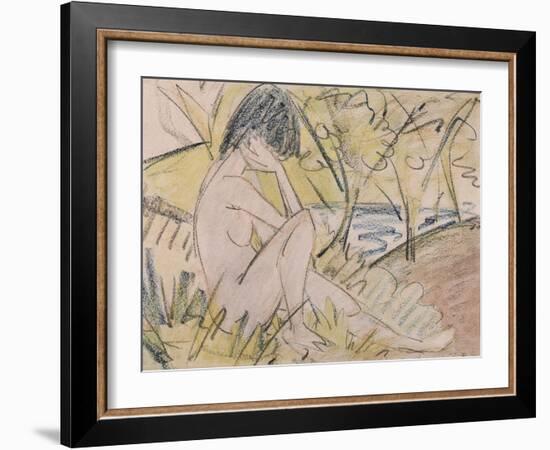 Sitting by the Lake-Otto Mueller-Framed Giclee Print