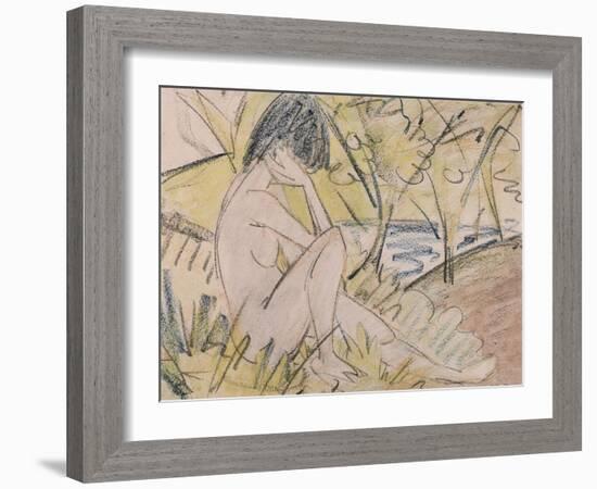 Sitting by the Lake-Otto Mueller-Framed Giclee Print