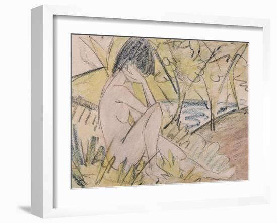 Sitting by the Lake-Otto Mueller-Framed Giclee Print