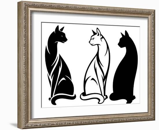 Sitting Cats-Cattallina-Framed Art Print