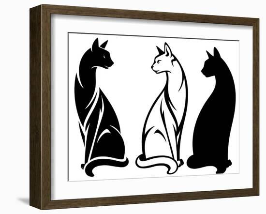 Sitting Cats-Cattallina-Framed Art Print