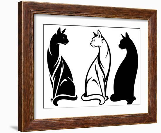 Sitting Cats-Cattallina-Framed Art Print