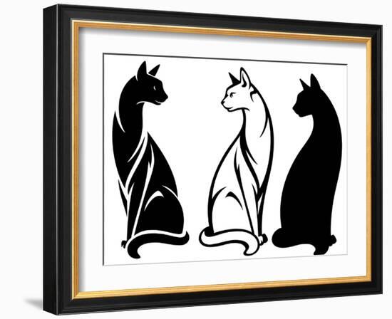 Sitting Cats-Cattallina-Framed Art Print