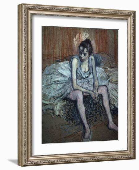 Sitting Dancer-Henri de Toulouse-Lautrec-Framed Giclee Print