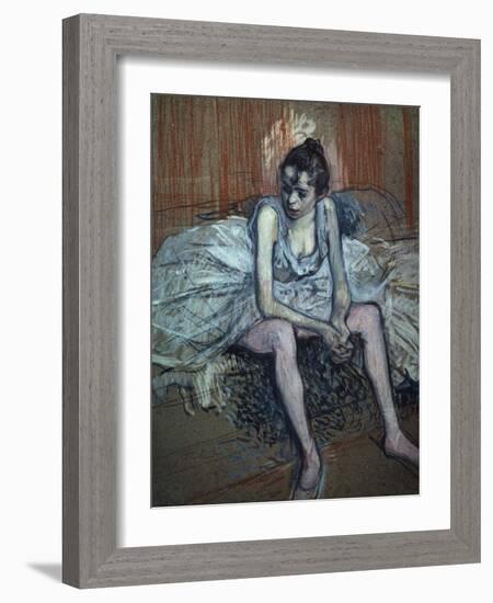 Sitting Dancer-Henri de Toulouse-Lautrec-Framed Giclee Print