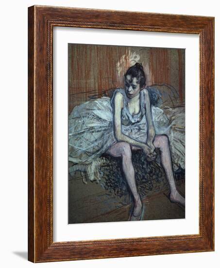 Sitting Dancer-Henri de Toulouse-Lautrec-Framed Giclee Print