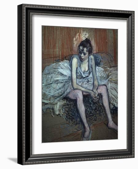 Sitting Dancer-Henri de Toulouse-Lautrec-Framed Giclee Print