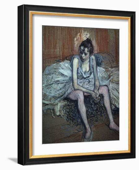 Sitting Dancer-Henri de Toulouse-Lautrec-Framed Giclee Print