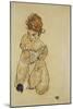 Sitting Girl in Underwear, 1917-Egon Schiele-Mounted Giclee Print