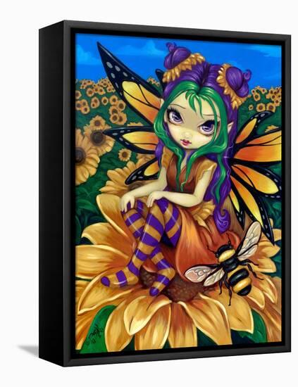 Sitting on a Sunflower-Jasmine Becket-Griffith-Framed Stretched Canvas