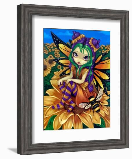 Sitting on a Sunflower-Jasmine Becket-Griffith-Framed Art Print