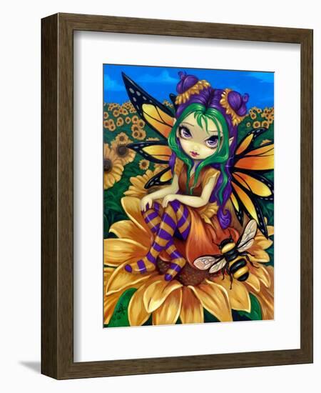 Sitting on a Sunflower-Jasmine Becket-Griffith-Framed Art Print