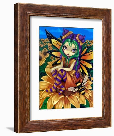 Sitting on a Sunflower-Jasmine Becket-Griffith-Framed Art Print