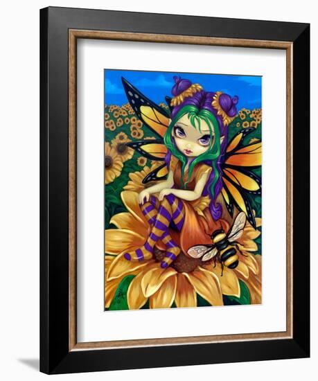 Sitting on a Sunflower-Jasmine Becket-Griffith-Framed Art Print