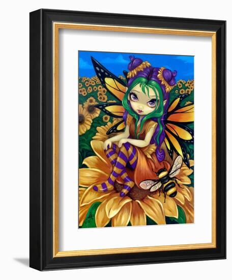 Sitting on a Sunflower-Jasmine Becket-Griffith-Framed Art Print