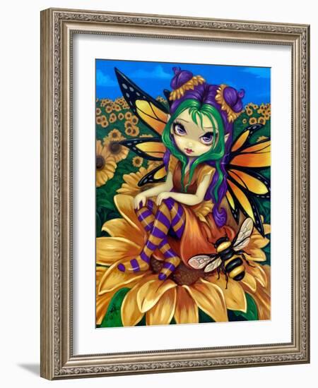 Sitting on a Sunflower-Jasmine Becket-Griffith-Framed Art Print