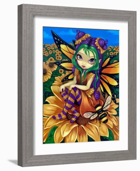 Sitting on a Sunflower-Jasmine Becket-Griffith-Framed Art Print