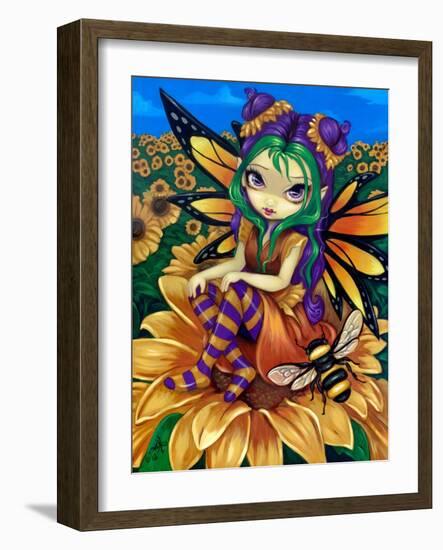 Sitting on a Sunflower-Jasmine Becket-Griffith-Framed Art Print