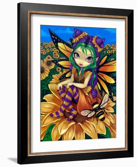 Sitting on a Sunflower-Jasmine Becket-Griffith-Framed Art Print