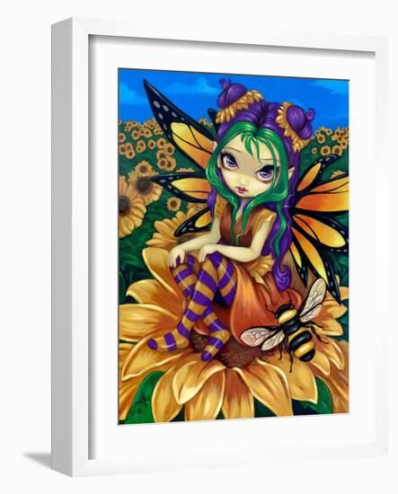 Sitting on a Sunflower-Jasmine Becket-Griffith-Framed Art Print