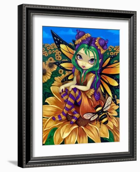 Sitting on a Sunflower-Jasmine Becket-Griffith-Framed Art Print