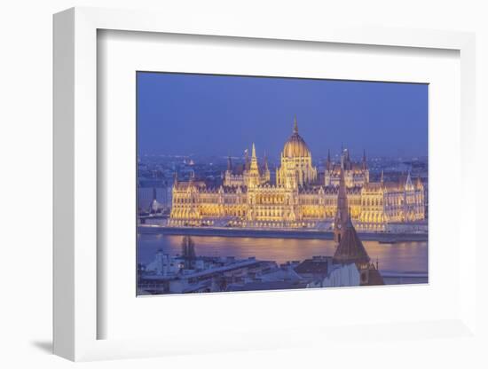 Sitting on the banks of the River Danube, the Hungarian Parliament Building-Julian Elliott-Framed Photographic Print