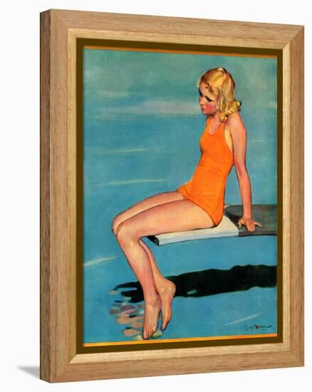 "Sitting on the Diving Board,"August 19, 1933-Penrhyn Stanlaws-Framed Premier Image Canvas