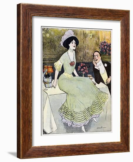 Sitting on the Table-null-Framed Art Print