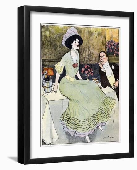 Sitting on the Table-null-Framed Art Print