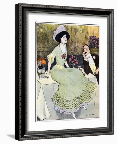 Sitting on the Table-null-Framed Art Print