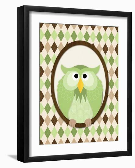 Sitting Owl III-N. Harbick-Framed Art Print