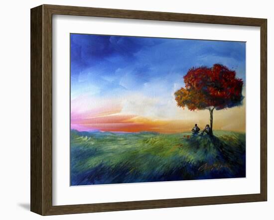 Sitting under a Tree-Cherie Roe Dirksen-Framed Giclee Print