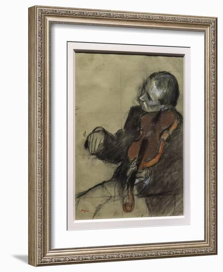 Sitting violinist-Edgar Degas-Framed Giclee Print