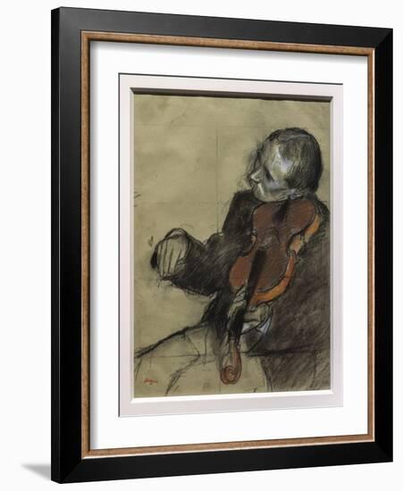 Sitting violinist-Edgar Degas-Framed Giclee Print